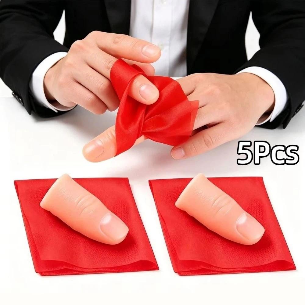 5Pcs Scarf Vanish Thumb Tip Fake Thumb Tip Fake Finger Finger Magic Trick Prop Party Show