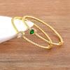 Nidin INS Popular Romantic Heart Bangle Cuff For Women Gold Plated Crystal Zircon Bracelets Jewelry Wedding Party Gift Wholesale