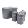 Set da 4 pezzi: Porta pane e barattoli in ferro per cucina, Caffè, Tè, Zucchero, Porta pane in metallo per piano di lavoro