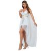 Élégante Robe de Costume Halloween Déesse Romaine-Grecque à Col V Européenne & Américaine