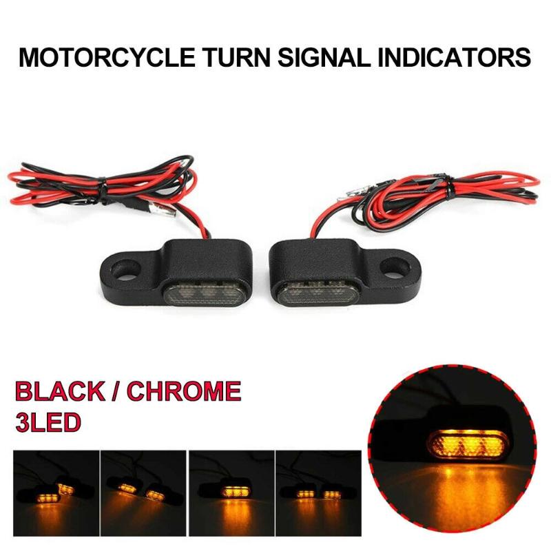 2Pcs 3/6LED Motorcycle Handlebar Light Sequential LED Turn Signals Lamp Blinker Indicator