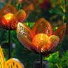 1 Piece Solar Metal Lotus Garden Light, Hollow Iron Petal Design, Charming Courtyard Decoration  Party Decoration Supplies