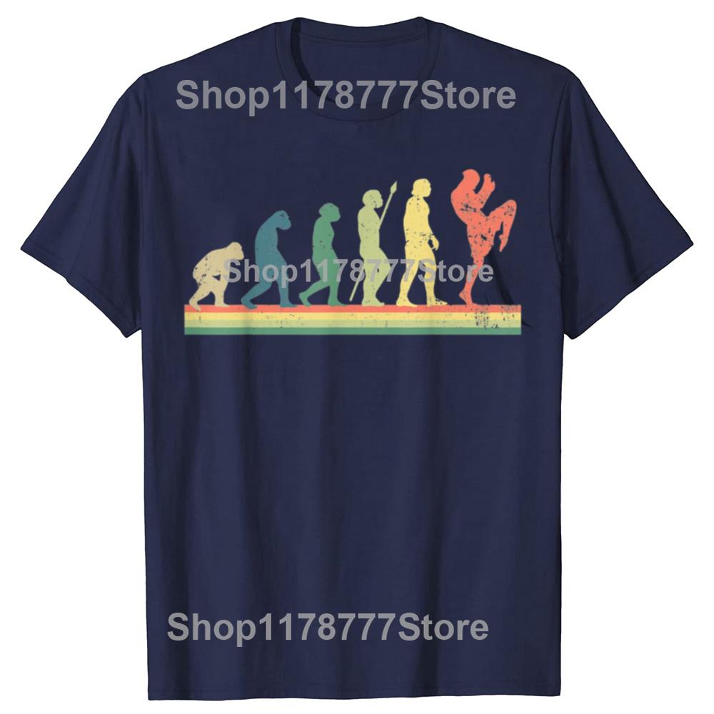 

Funny Muay Thai Kickboxing Evolution Retro Vintage Graphic Tshirt Unisex Fashion Casual Tshirt 100 Cotton Loose Oversized T Shirt S