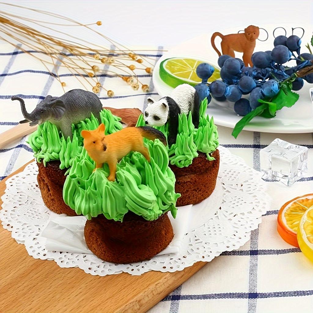 53pcs Mini Jungle Animal Figures Set - Educational Puzzle Toy with Fence & Tree for Youngsters' Birthday, Christmas & Party Learning Fun