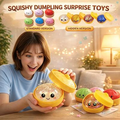 Toys 2026 Squishies Dumpling Bun Toy, Slow Rising Glitter Dumpling Stress Ball, Stress Relief Fidget Toy for Home Office Travel