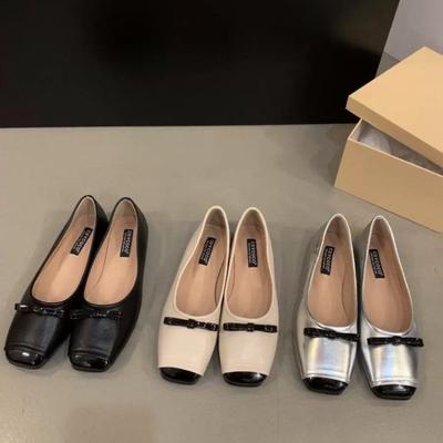 Nye Luksus Dame Ballettsko Mote Grunne Slip-on Damer Elegante Myk Såle Flate Damer Sløyfe Mary Jane Sko Zapatos Mujer