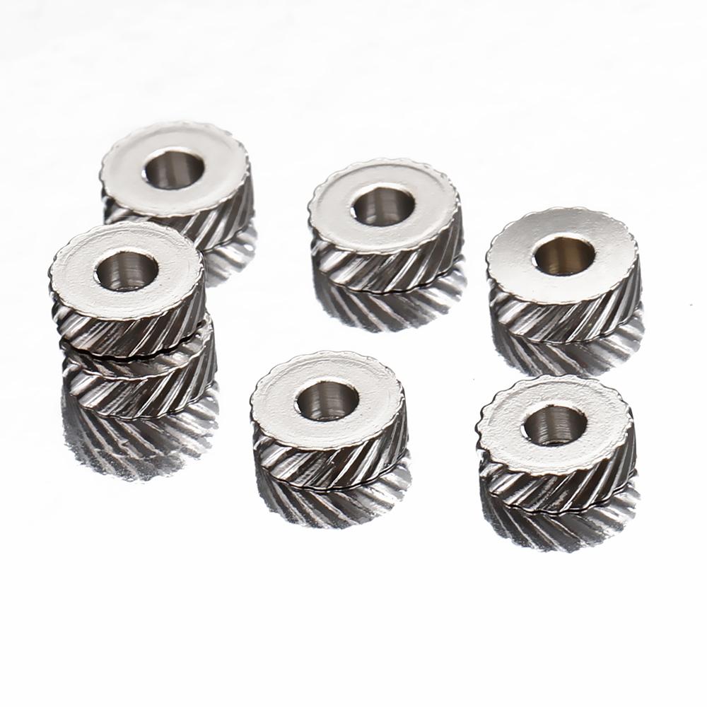 20pcs Stainless Steel Thread Bead 6mm Gold Color Engraving Spacer Beads for Jewelry Making DIY Necklace Bracelet Charms Pendants