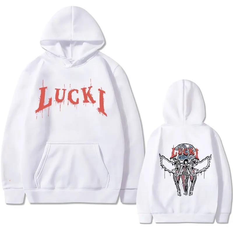 Rapper Lucki Faith Graphic Print Hoodie Male Casual Fashion Men Women Hoodies Fashion Letter Printed Graphic Sweatshirts Loose