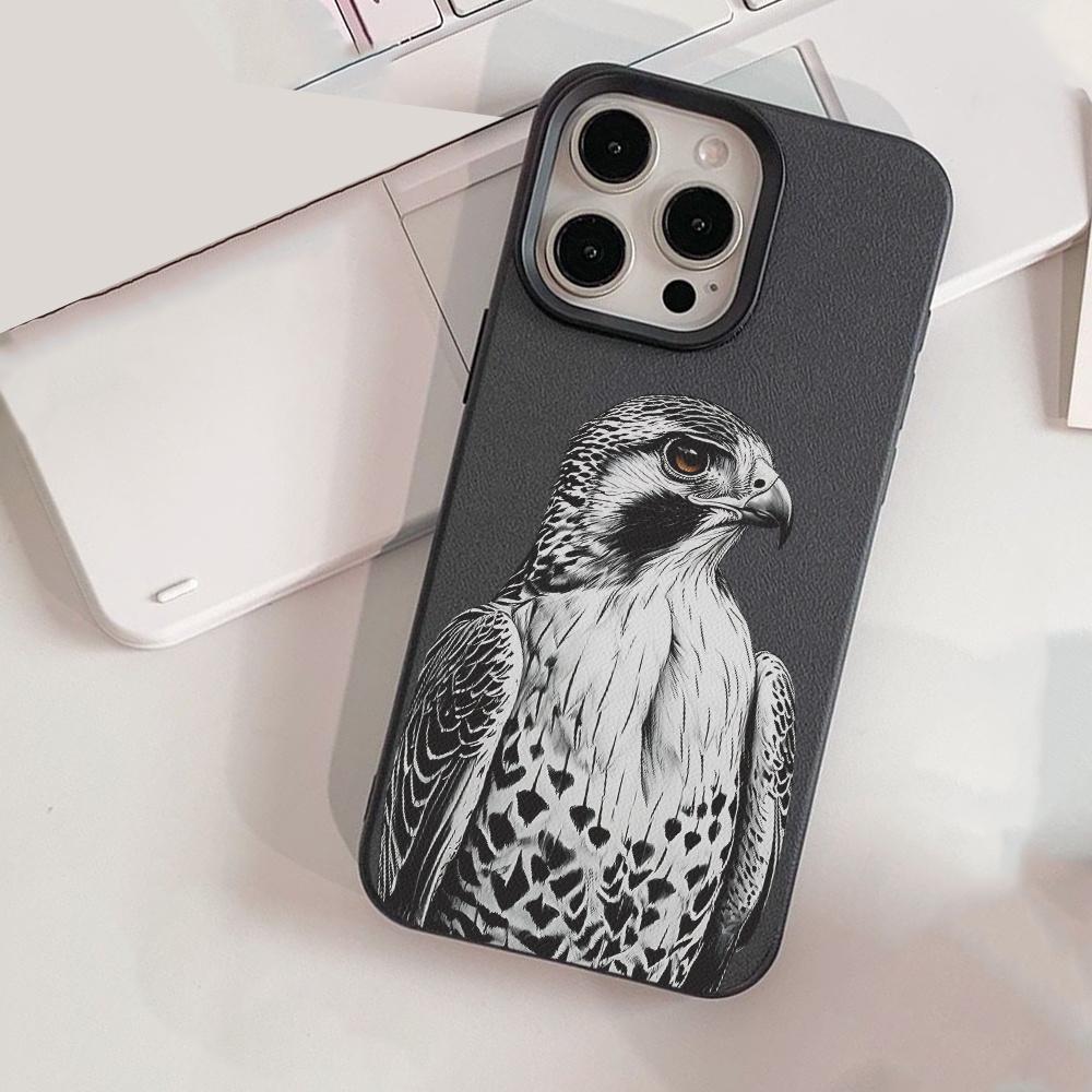 Falcon Portrait Pattern Phone Case Suitable for iPhone 17 16 15 14 13 12 11 Pro/Max/Plus Anti Drop and Shockproof Back Cover