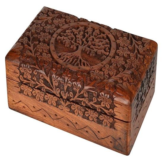 Wooden Jewelry Box For Women 20.32cm Jewelry Organizer Square Wood
