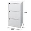 Iris Ohyama Modular Box MDB-3D, 3-Tier Storage Box with Bookshelf and Doors, 36.6cm Wide x 29cm Deep x 73.2cm High, Off-White