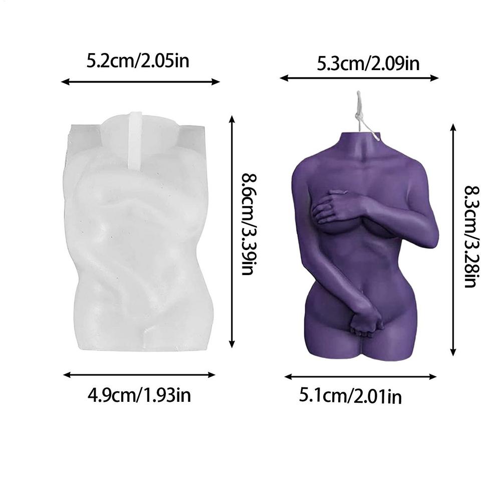 European Human Body Statue Candle Silicone Mold 3D Male Body Shy Woman Soap Aroma Wax Mold Candle Mold Home Crafts Decoration