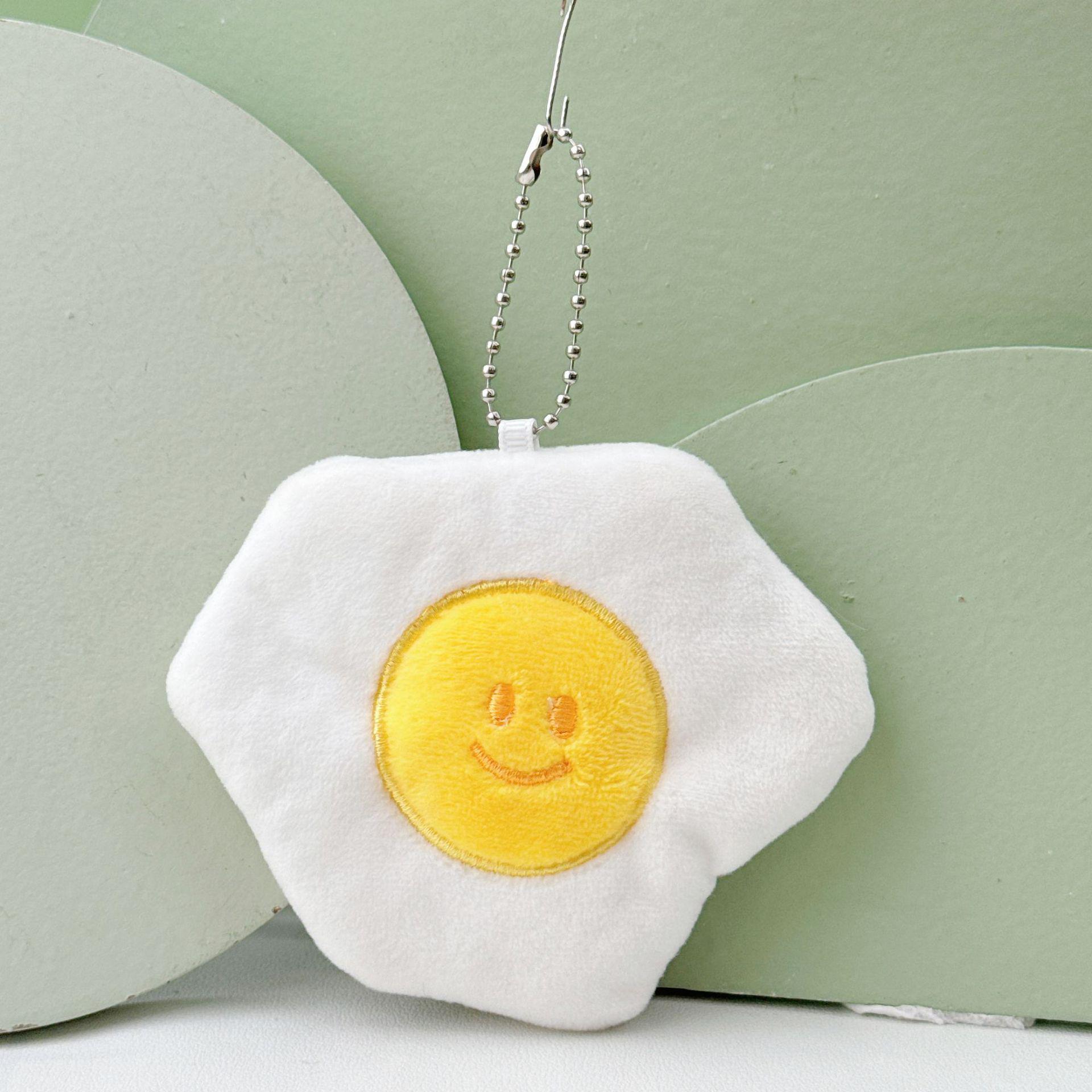 

Креативный мультяшный плюшевый рюкзак-брелок в виде жареного яйца и хлеба - Милая игрушка-подвеска для украшения Height 9 cm