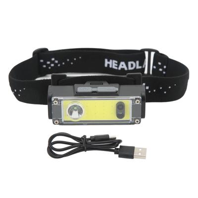 Induction COB Headlight XPE COB Headlamp Fixed Focusing Waterproof TYPE C Fast Charging Headlight