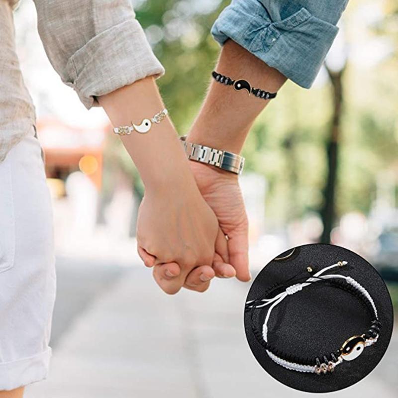 Chinese Style Accessories Black and White Drip Glaze Tai for Chi Gossip Pendant Necklace Bracelet Pendant Personality Be