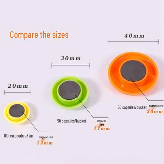 Transparent Magnetic Pushpins – 20/30/40mm Round Whiteboard Magnets for Office & Teaching, Strong Magnetic Force