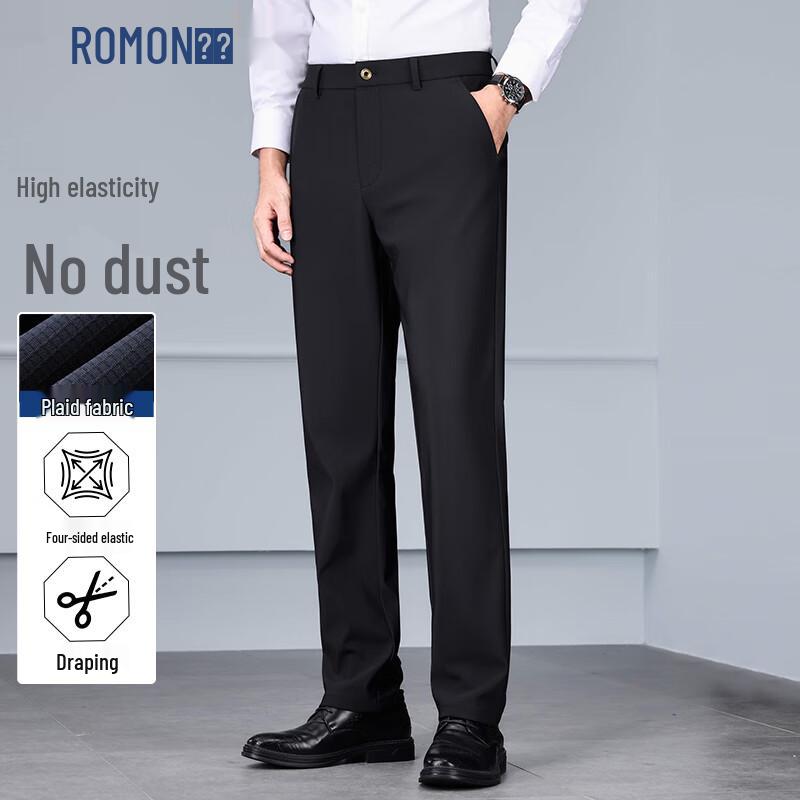 ROMON Men's Business Casual Wrinkle-Free Dress Pants