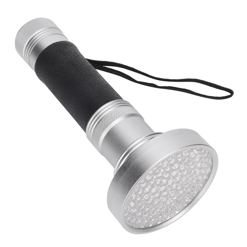 100LED UV Flashlight Fluorescent Detection Lamp for Cosmetic Mask Banknote Verification(black)