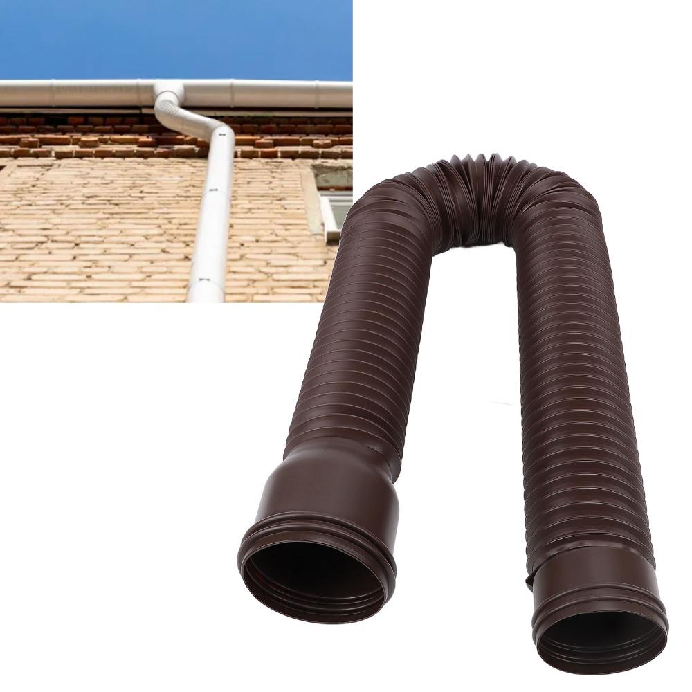 

PE Rain Gutter Downspout Extension Round Downspout Diverter Extendable Drain Away Extender Garden коричневий