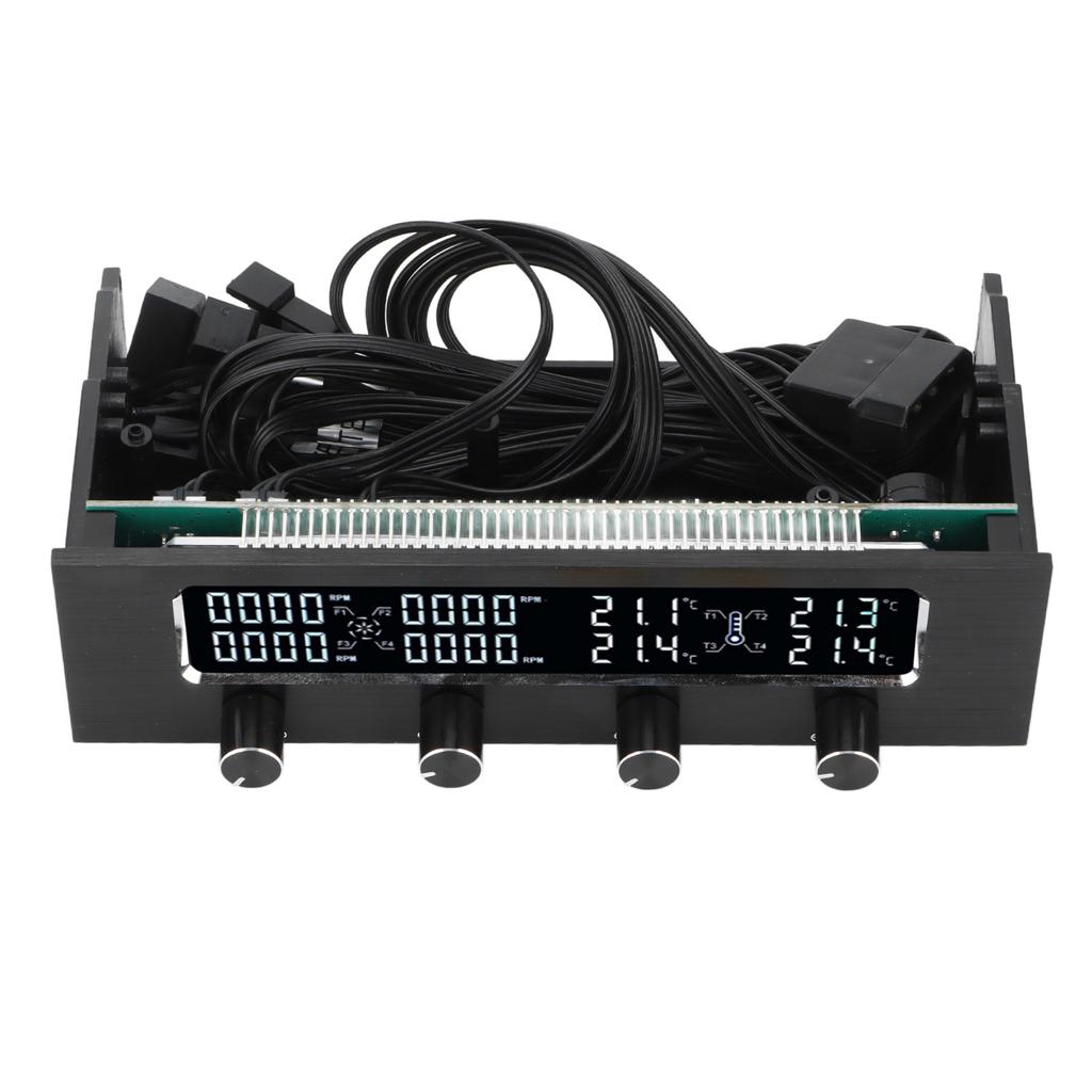 PC Fan Controller Adjustable Speed LCD Display Temperature Controller with Screws Stickers for