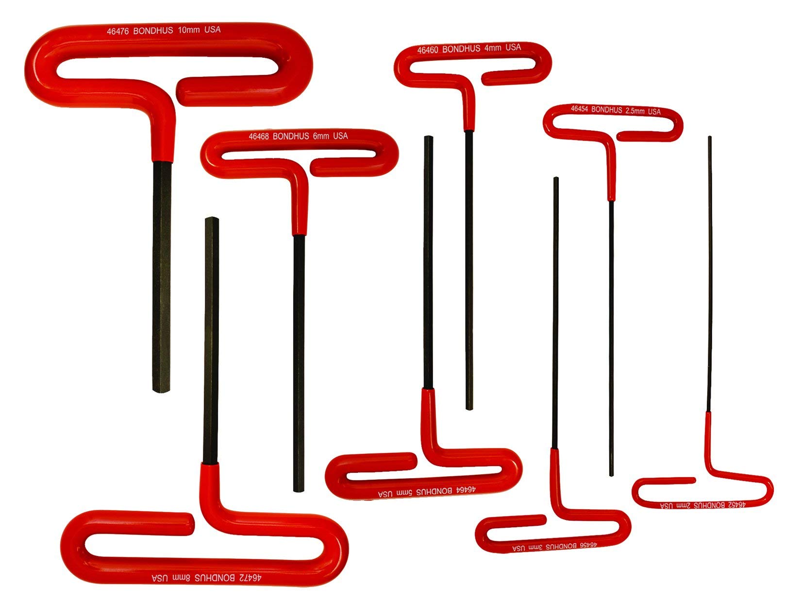 

BONDHUS Hex Loop Standard Black Oxide Set 46487 & T-Handle Set, Finish, 8-Piece (2, 2.5, 3, 4, 5, 6, 8, 10mm) CTHX80M-6 No. чёрный