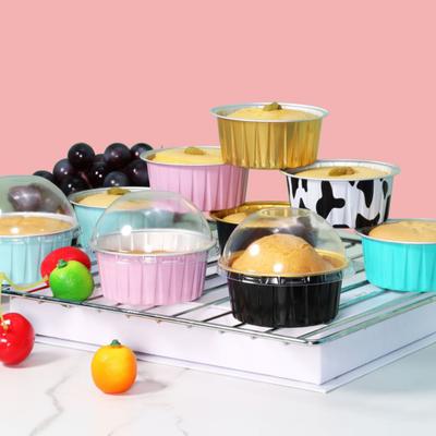 Aluminum Foil Cake Cups Mini Cake Pans Disposable Baking Mold for Mousse Pudding Brownies Personal Portion Baking Tray