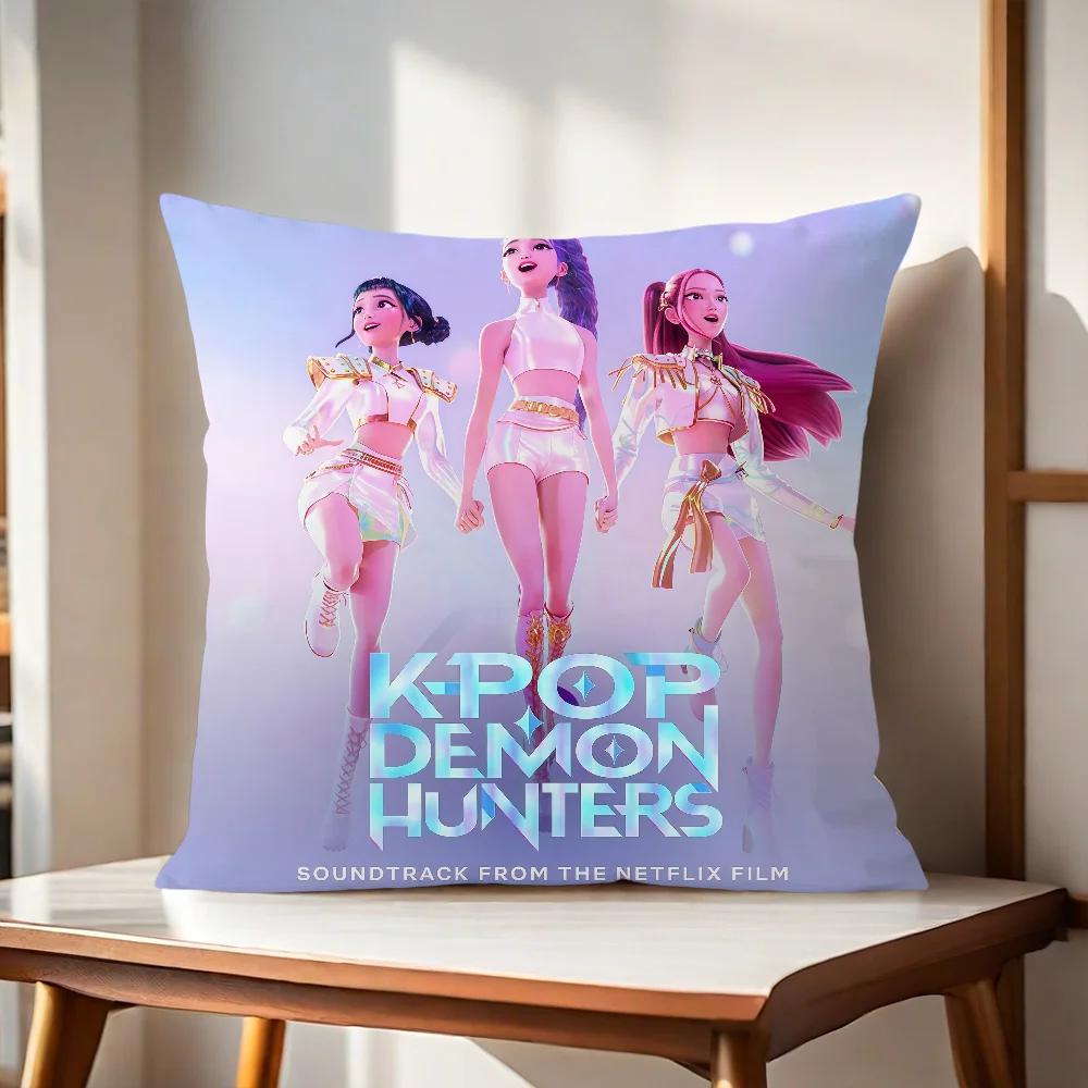 Sale Cushion Demon KPop Hunters Sofa Pillow Cover Home Decor for Living Room Office Car Aesthetic Coffee Shop Decor Gift