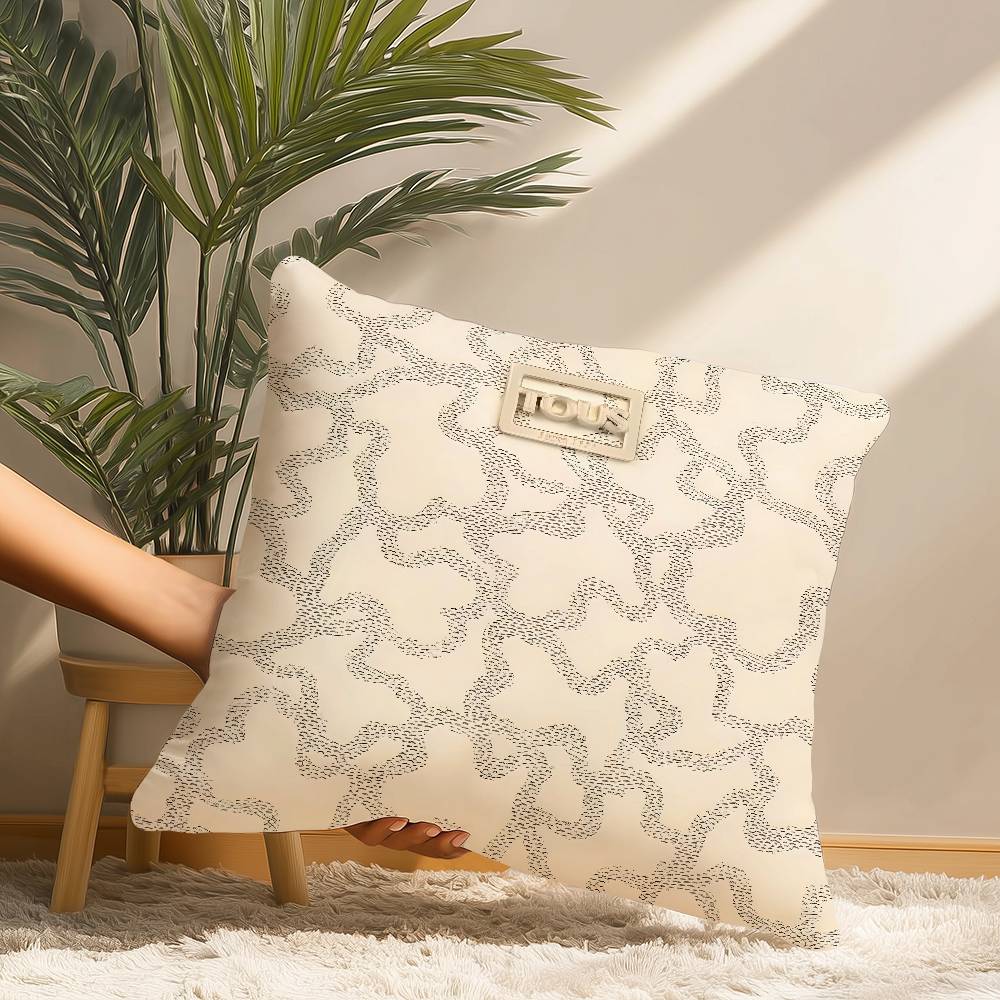 Luxury Fashion T-T-Tous Pillow Case Short Plush Print Cushion Cover Square Throw Pillow Covers Sofa Home Decor