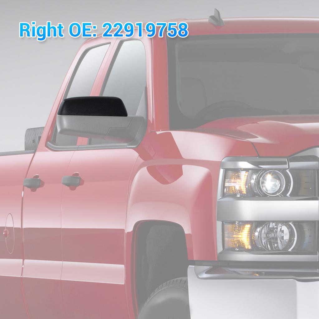 Side Mirror Cover High Strength ABS Exterior Rearview Mirror Cover Cap for 1500 2014‑2018 Right 22919758