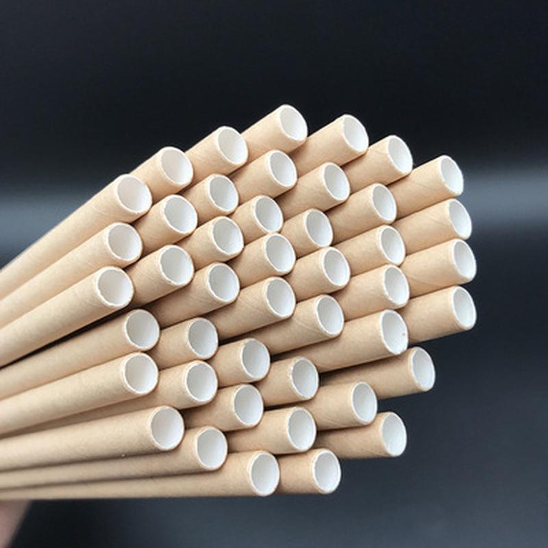 

25/50 шт. одноразовые бумажные трубочки для детского душа, свадьбы, дня рождения, украшения, принадлежности, винтажные трубочки для питья 25PCS светло-коричневого