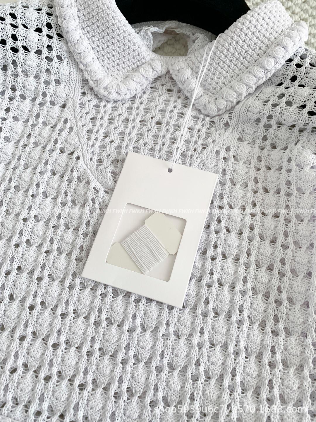 

Nanyou Autumn/Winter Stylish Knit Dress with Lapel Design and Handmade Belt S белый