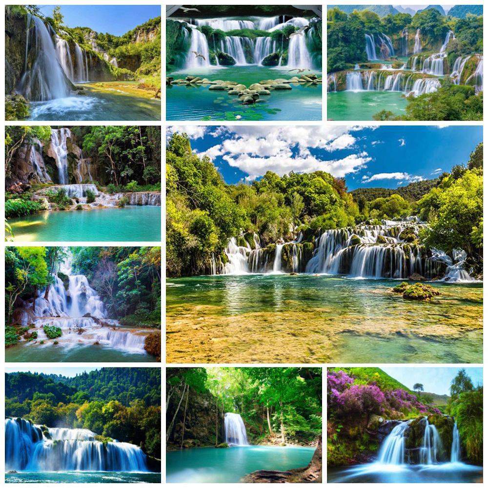 Instarry 5D Diamond Painting Completo Panorama Cascata 80x40 Cm, Kit Con Tela HD E Diamanti Rotondi, Decorazione Parete Fai Da Te