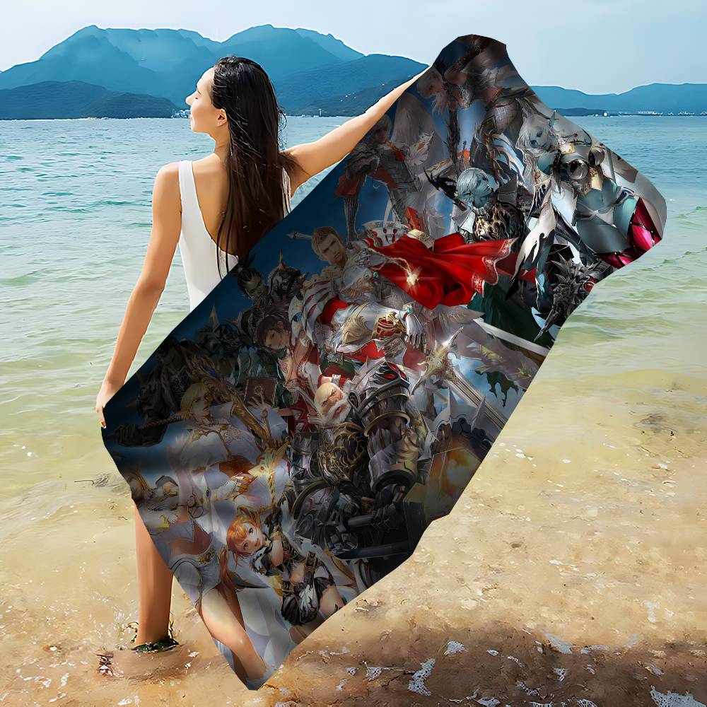 Game L-Lineage 2 Bath Towel Microfiber Soft Water Absorbing Breathable For Girl Kids Decorative Cartoon Beach Towel