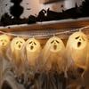 Halloween LED Ghost String Lights Flickering Pumpkin Lights Hanging Decoration Pumpkin Indoor/Outdoor Halloween Porch Decor