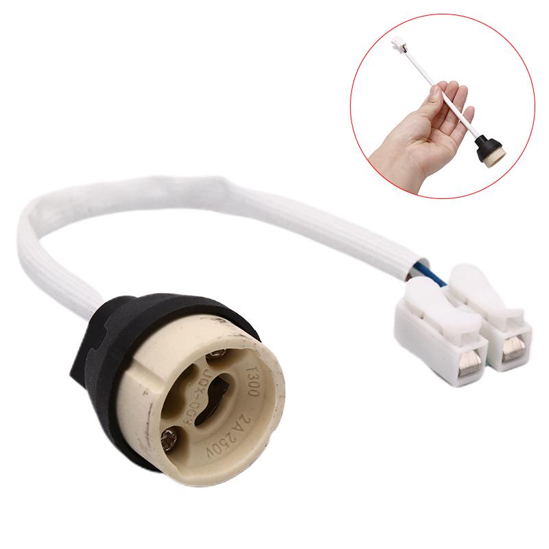 Socket Lamp Base Holder Gu10 Bulb Light Adapter Connector Converter Ceramic Wire