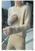 Lekasha Women's Slim Fit 100% Cashmere Round Neck Sweater - Solid Color, Long Sleeve.