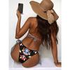 Boho Style Women's Print Micro Bikini Set 2025 New Sexy Halter Lace-Up Swimsuit Backless Push Up Swimwear Bathing Suit Beachwear