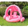 Inflatable Flamingo Seat Ring With Canopy Sunshade Cover Water Play Toy For Kids