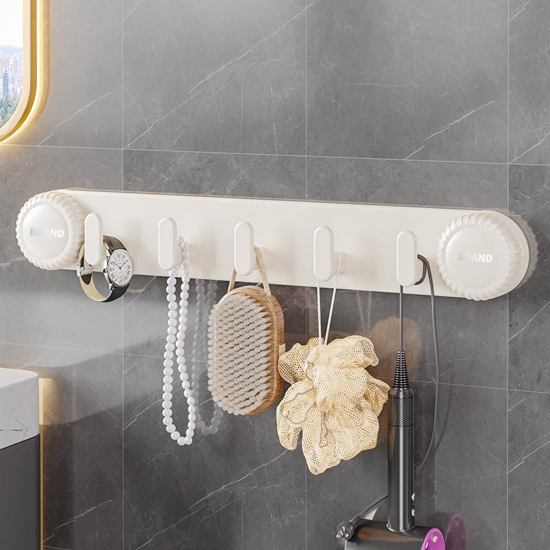 Suction Cup Mop Holder & Wall Mount Clip for Bathroom Storage