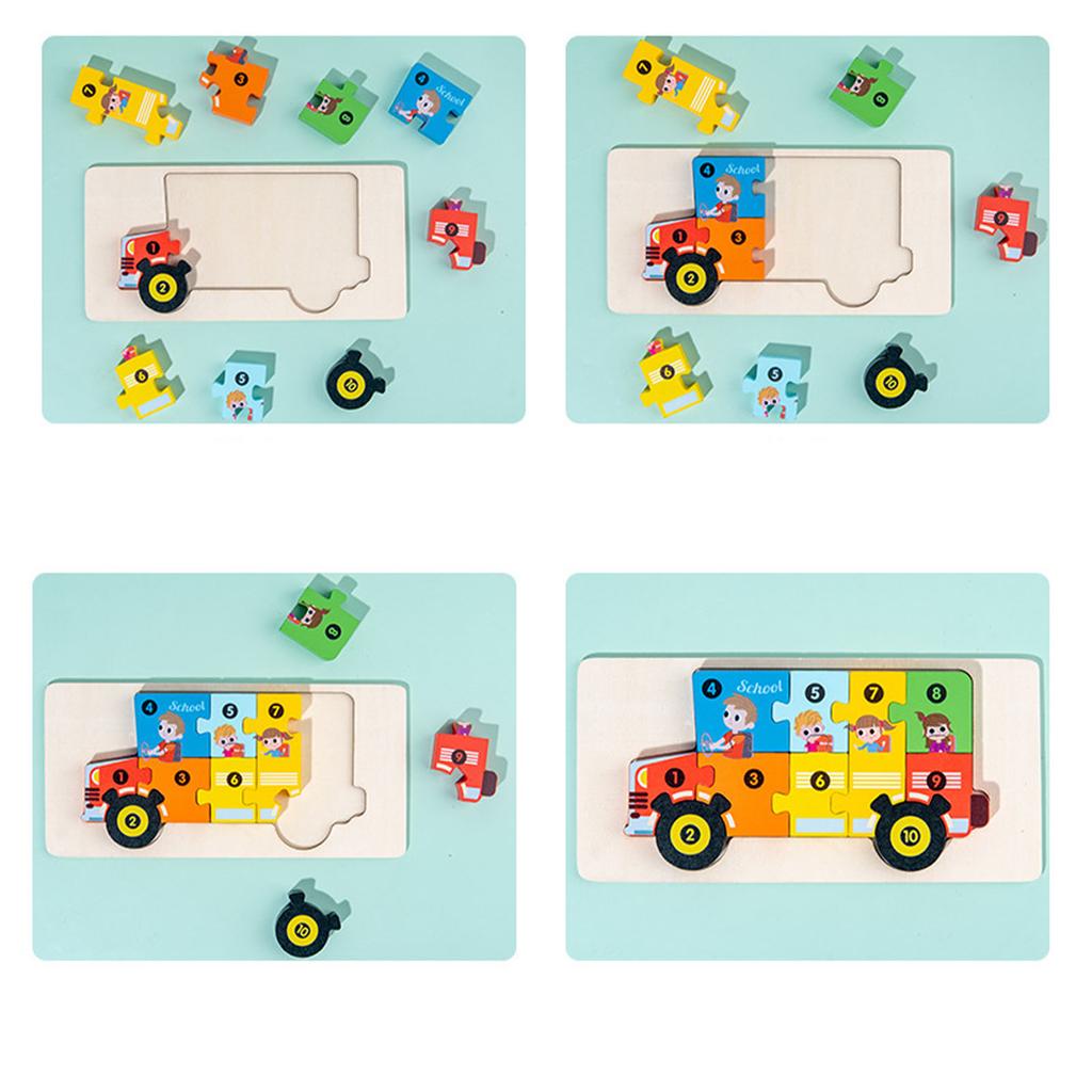 Wooden Matching 3D Puzzle Educational Interesting Matching Jigsaw Puzzle Toy for Home Party Type 6
