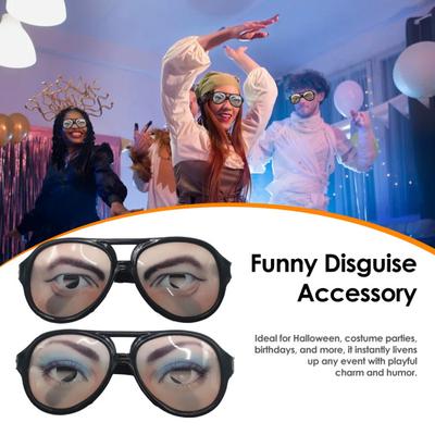 Funny Gag Glasses for Party Novelty Crazy Eyewear for Adults Kids Carnival Prank Accessory Weird Sunglasses for Halloween