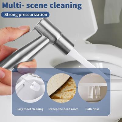 Handheld Stainless Steel Bidets Stainless Steel Bidet Sprayer Set 304 Grade Self-Cleaning Nozzle for Enhanced Bathroom Hygiene