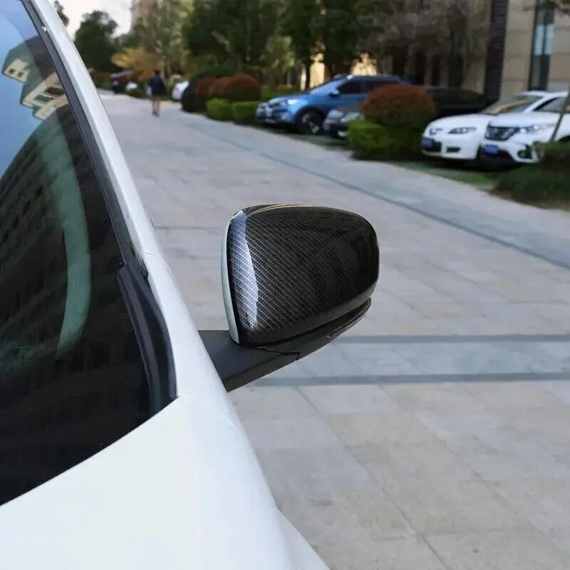 For Renault Kadjar 2016- Car Sticker Rearview Side Mirror Cover Wing Cap Exterior Door Rear View Case Trim Carbon Fiber Look