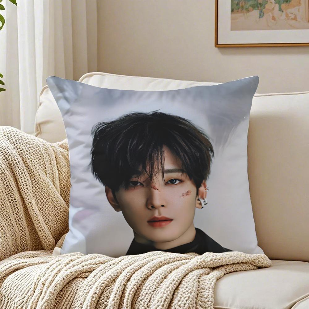 Popular Kpop Idol WWonwooS Cushion Cover Linen Pillowcase Soft for Sofa Bed Home Room Decor