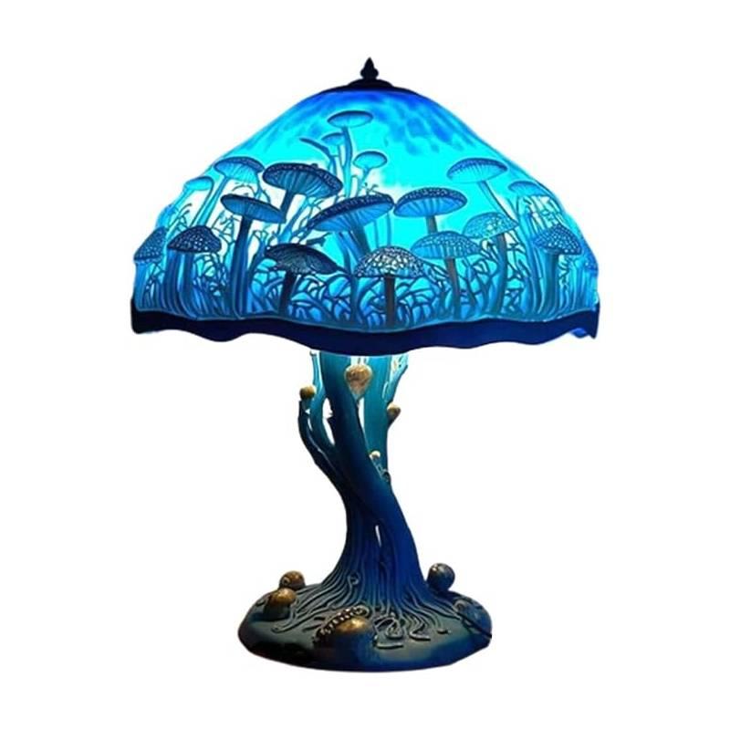 Colorful Resin Flower Mushroom Table Lamp Home Bedroom Decoration Powered Usb
