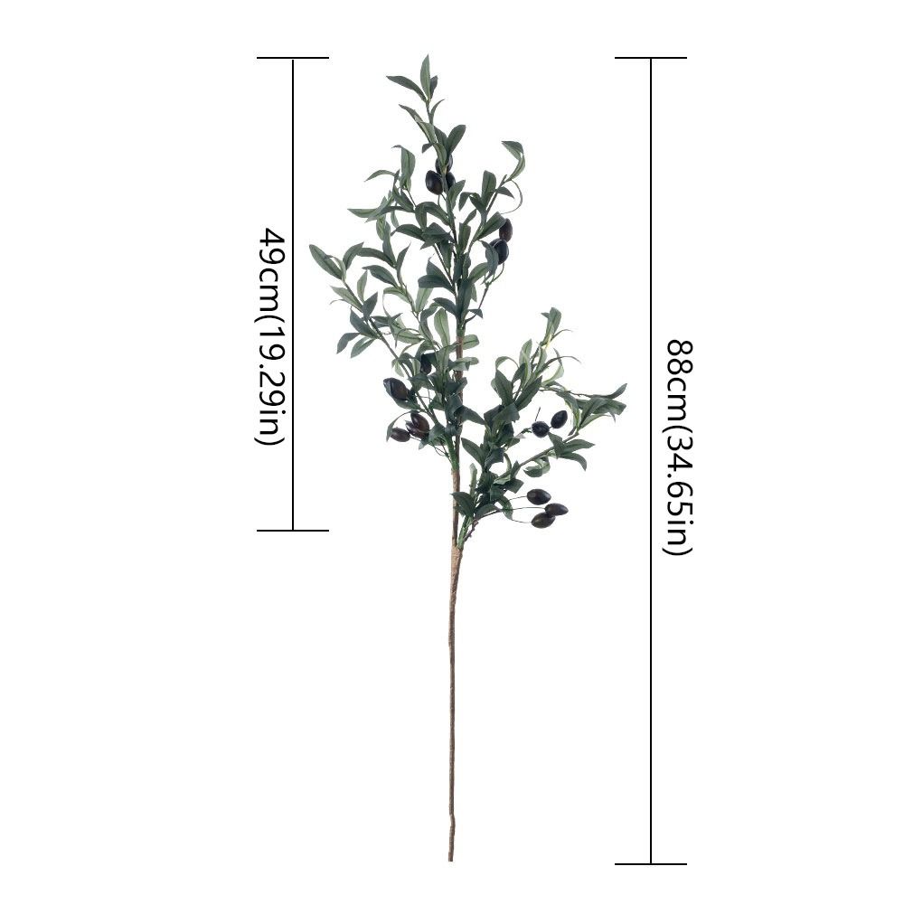 Handmade Artificial Olive Fruit Branch Elegant Fake Olive Tree  Outdoor Indoor
