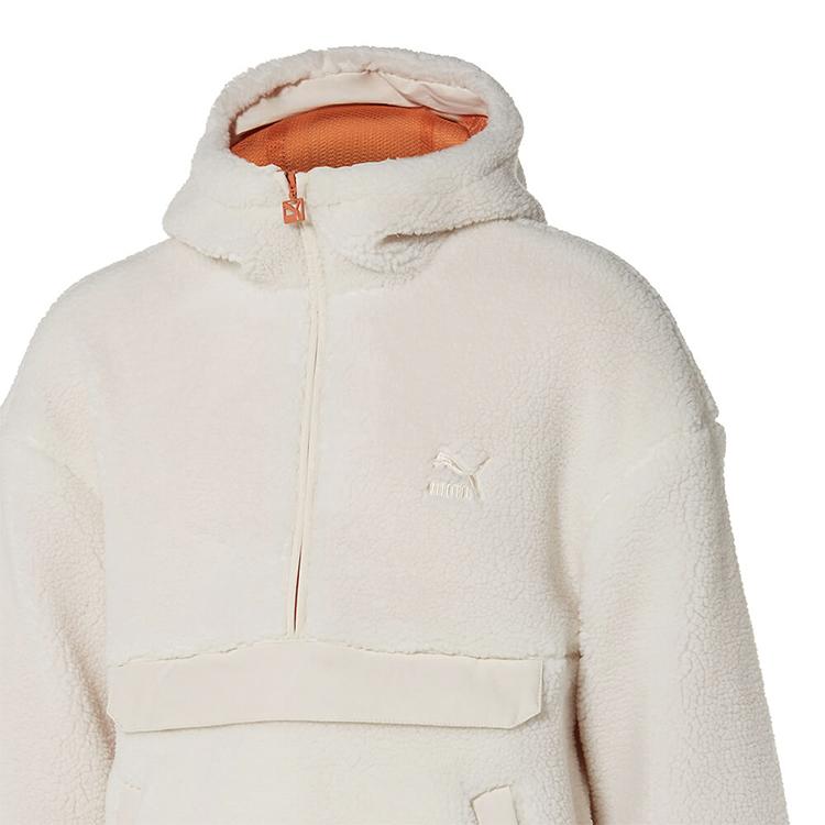 Puma Sudadera de Felpa Casual con Capucha para Mujer Chaquetas Blanco Roto 929822-01