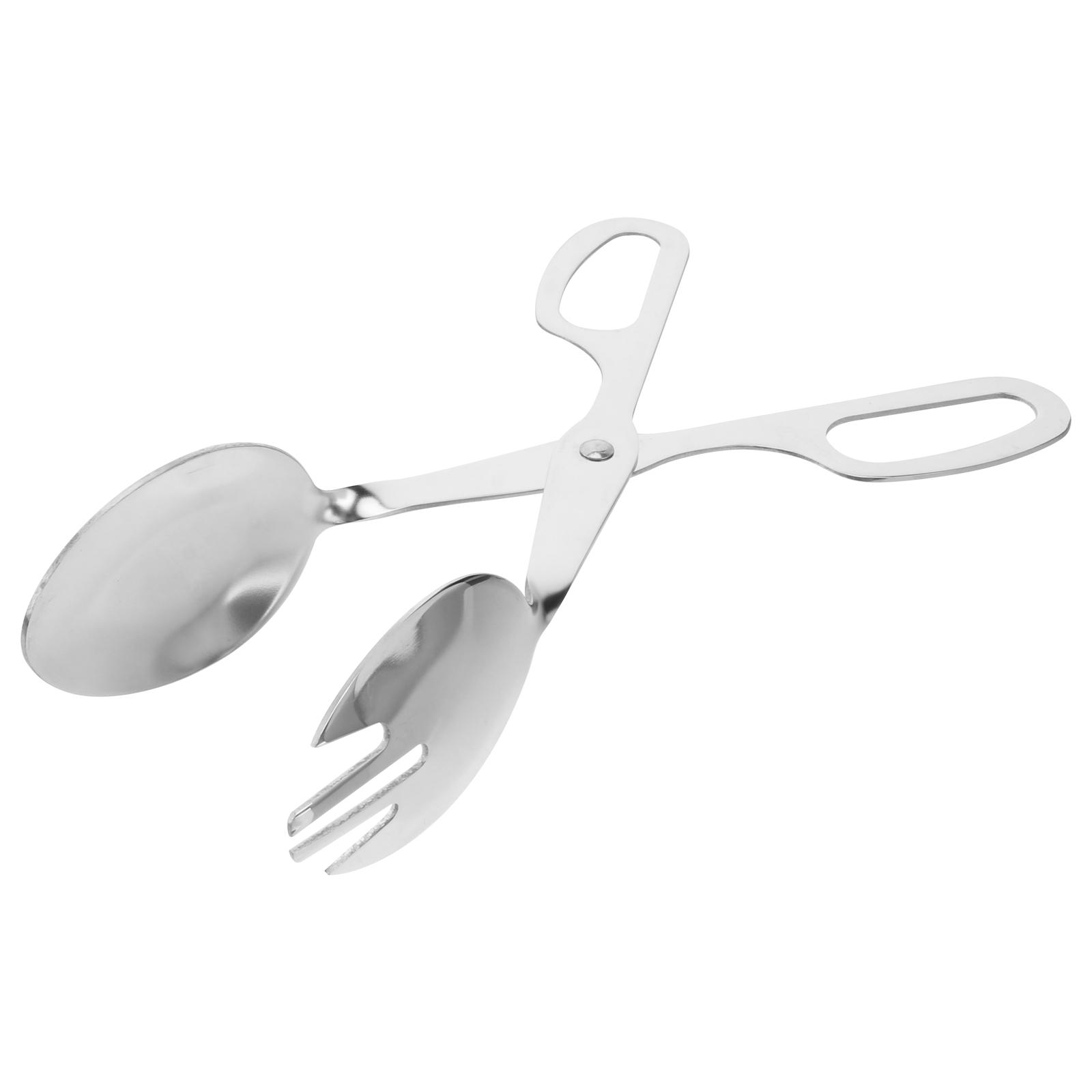 

Stainless Steel Salad Tong Serving Spoon Fork (Silver) срібний