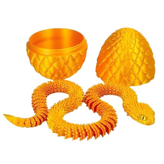 Yousheng 3D Printed Snake Toy Articulated Snake Ornament Egg with Snake Inside Flexible Snake Fidget Toy for Desk Decoration Stress Relief