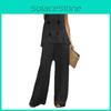 Summer Girl Sleeveless Top And Tall Pants Set With Polyester Print For Casual Wear